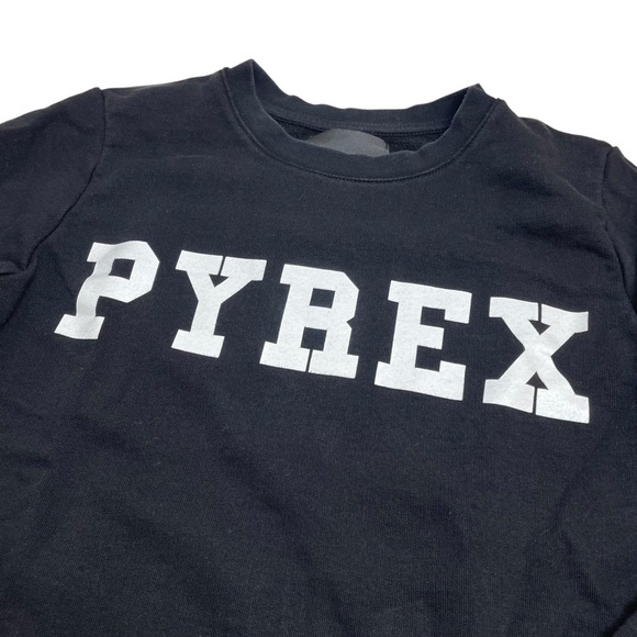 PYREX Crewneck Sweatshirt Black with White Logo XS - Picture 2 of 6